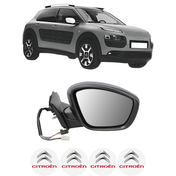 Oglinda Completa Dreapta CITROEN C4 CACTUS din 2014-2018, auto, Reglaj Electric, 4 stickere auto cu CITROEN