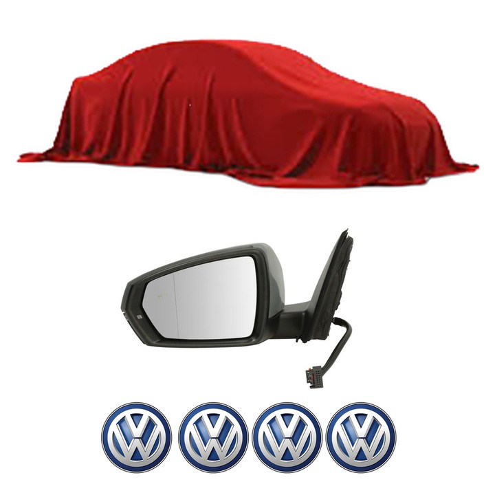 Oglinda Completa Stanga Volkswagen POLO III 6N1 din 1994-2021, auto, Reglaj Electric, 4 stickere auto cu Volkswagen