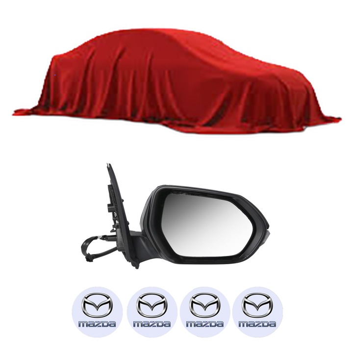 Oglinda Completa Dreapta MAZDA 2 HYBRID din 2022, auto, Reglaj Electric, 4 stickere auto cu MAZDA