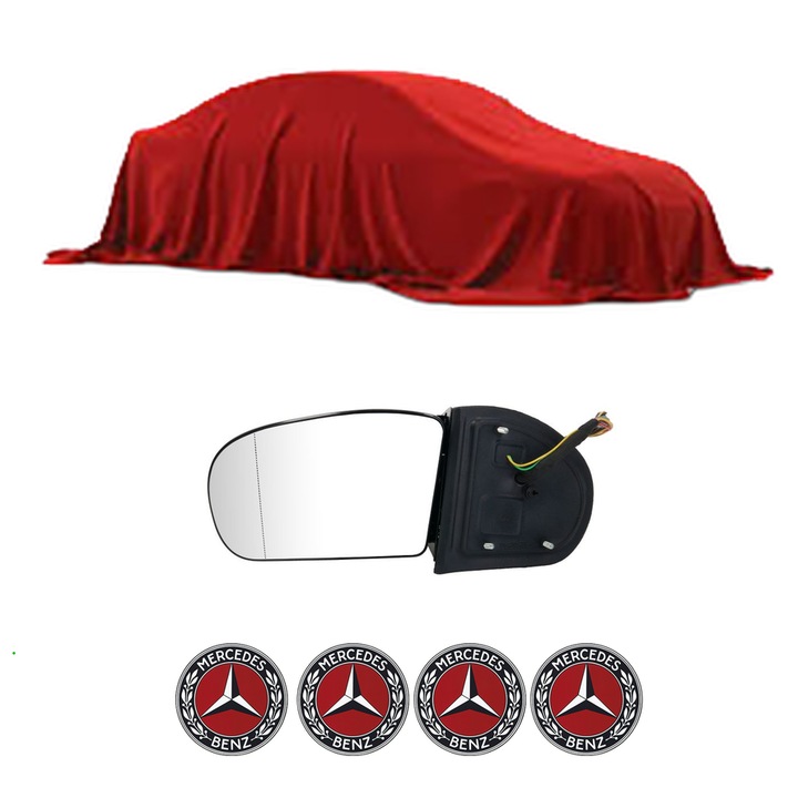 Oglinda Completa Stanga MERCEDES-BENZ E-KLASA W124 din 1992-2006, auto, Reglaj Electric, 4 stickere auto cu MERCEDES-BENZ
