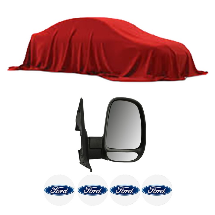 Oglinda Completa Dreapta FORD TRANSIT IV din 1986-2018, auto, Reglaj Manual, 4 stickere auto cu FORD