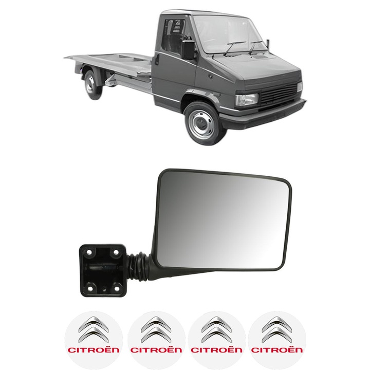 Oglinda Completa Stanga CITROEN C25 Platform/Chassis (280_, 290_) din 1981-1994, auto, Reglaj Manual, 4 stickere auto cu CITROEN