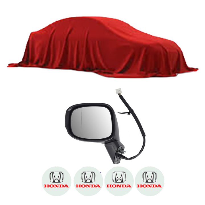 Oglinda Completa Stanga HONDA CIVIC VI HB/SDN din 1994-2024, auto, Reglaj Electric, 4 stickere auto cu HONDA