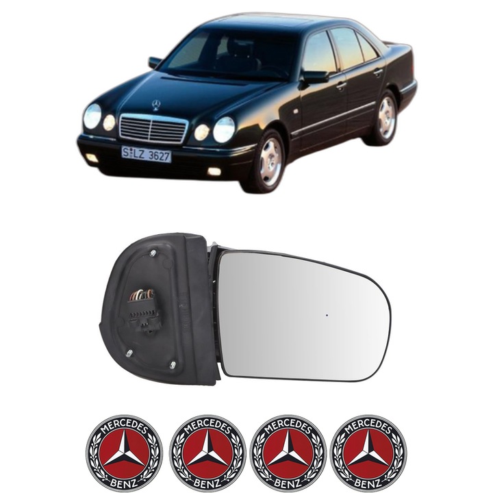 Oglinda Completa Dreapta MERCEDES-BENZ E-CLASS (W210) din 1995-2002, auto, Reglaj Electric, 4 stickere auto cu MERCEDES-BENZ