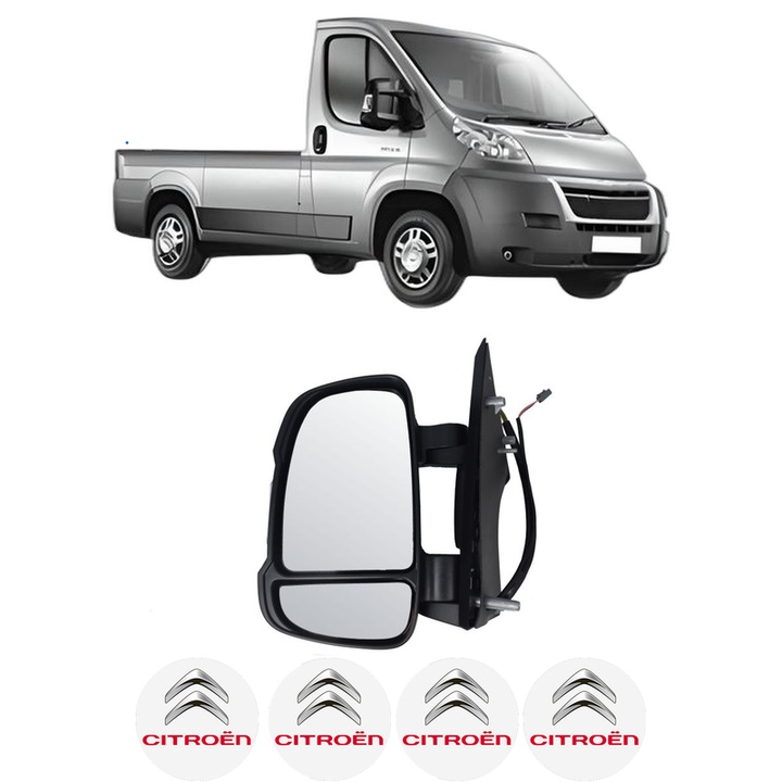Oglinda Completa Stanga CITROEN JUMPER II Platform/Chassis din 2006-2023, auto, Reglaj Electric, 4 stickere auto cu CITROEN