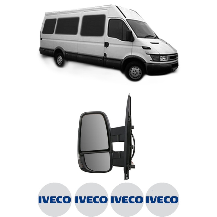 Oglinda Completa Stanga IVECO DAILY din 1999-2019, auto, Reglaj Electric, 4 stickere auto cu IVECO