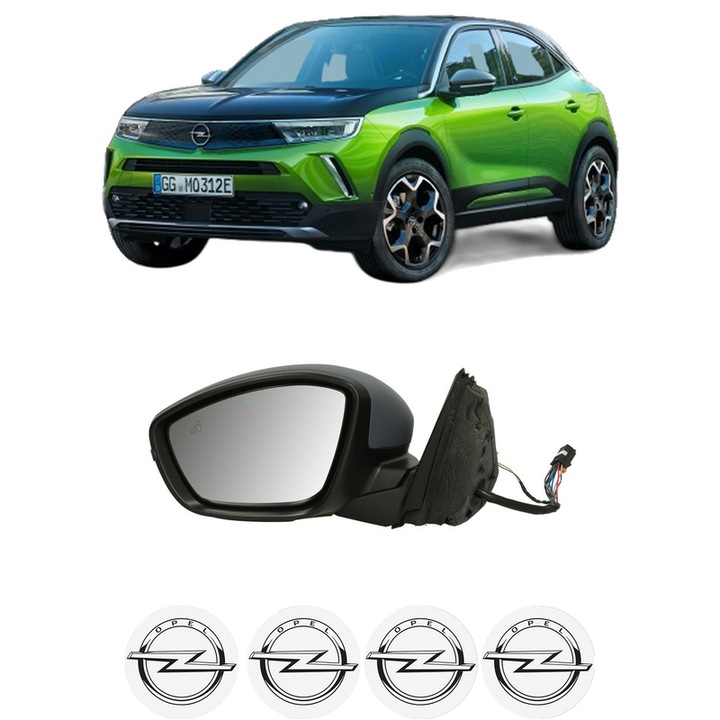 Oglinda Completa Stanga OPEL MOKKA din 2012-2024, auto, Reglaj Electric, 4 stickere auto cu OPEL