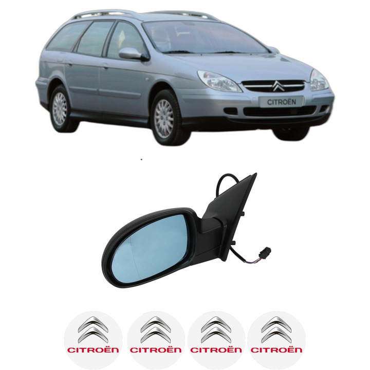 Oglinda Completa Stanga CITROEN C5 I Estate Van (DE_) din 2002-2004, auto, Reglaj Electric, 4 stickere auto cu CITROEN