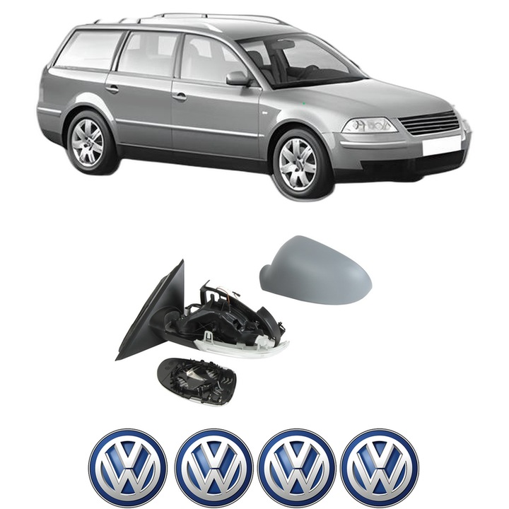 Oglinda Completa Stanga Volkswagen PASSAT B5.5 Variant (3B6) din 2000-2005, auto, Reglaj Electric, 4 stickere auto cu Volkswagen