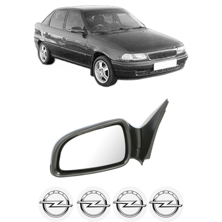 Oglinda Completa Stanga OPEL ASTRA din 1991-2022, auto, Reglaj Electric, 4 stickere auto cu OPEL
