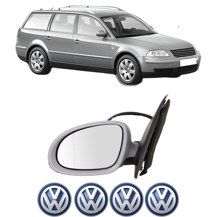 Oglinda Completa Stanga Volkswagen PASSAT B5.5 Variant (3B6) din 2000-2005, auto, Reglaj Electric, 4 stickere auto cu Volkswagen