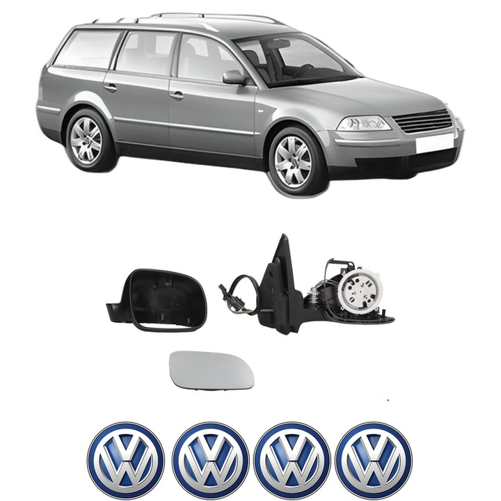 Oglinda Completa Dreapta Volkswagen PASSAT B5.5 Variant (3B6) din 2000-2005, auto, Reglaj Mecanic, 4 stickere auto cu Volkswagen