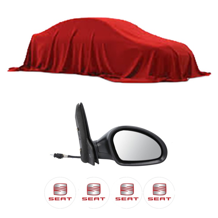 Oglinda Completa Dreapta SEAT TOLEDO II 1M din 1998-2018, auto, Reglaj Mecanic, 4 stickere auto cu SEAT