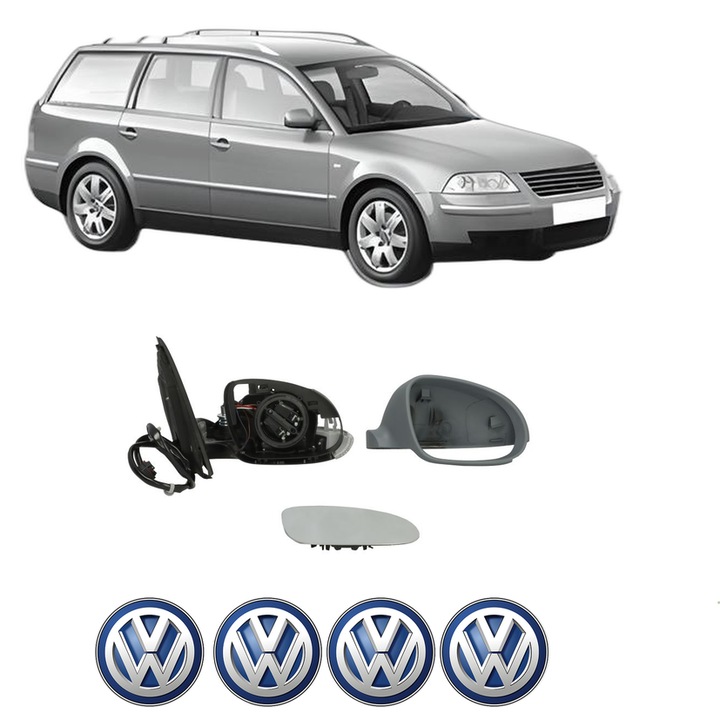 Oglinda Completa Dreapta Volkswagen PASSAT B5.5 Variant (3B6) din 2000-2005, auto, Reglaj Electric, 4 stickere auto cu Volkswagen