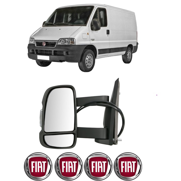 Oglinda Completa Stanga FIAT DUCATO din 1982-2023, auto, Reglaj Electric, 4 stickere auto cu FIAT