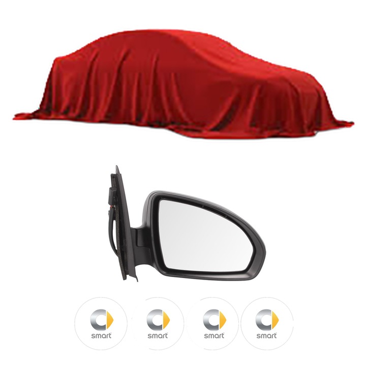 Oglinda Completa Dreapta SMART FORTWO 450 din 1998-2014, auto, Reglaj Electric, 4 stickere auto cu SMART