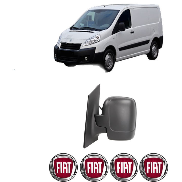 Oglinda Completa Stanga FIAT SCUDO Van (270_, 272_) din 2007-2016, auto, Reglaj Electric, 4 stickere auto cu FIAT