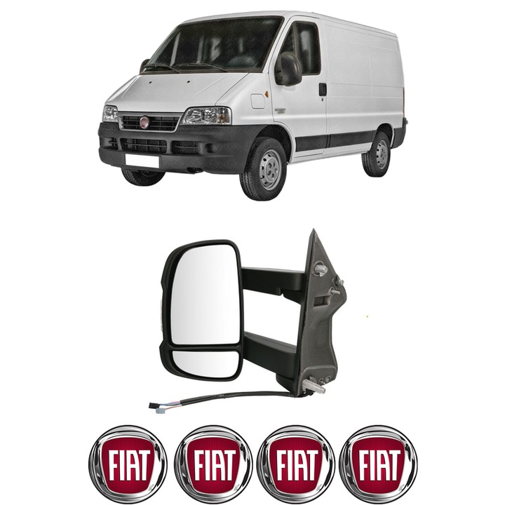 Oglinda Completa Stanga FIAT DUCATO din 1982-2023, auto, Reglaj Electric, 4 stickere auto cu FIAT