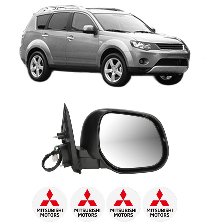 Oglinda Completa Dreapta MITSUBISHI OUTLANDER II (CW_W) din 2006-2012, auto, Reglaj Electric, 4 stickere auto cu MITSUBISHI