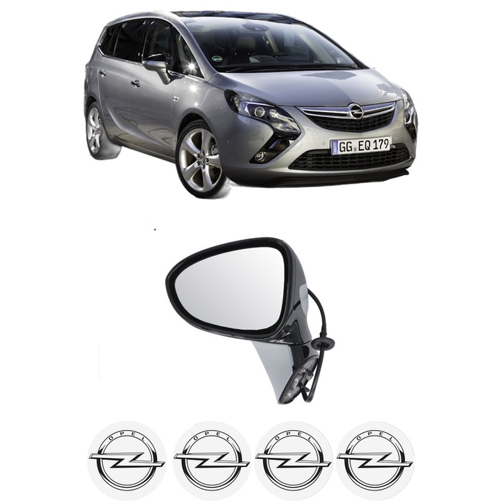 Oglinda Completa Stanga OPEL ZAFIRA TOURER C (P12) din 2011-2016, auto, Reglaj Electric, 4 stickere auto cu OPEL