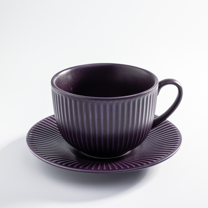 Set 6 cesti Malooki, portelan fin, mov, 200 ml