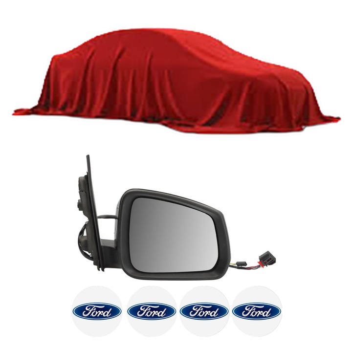 Oglinda Completa Dreapta FORD TRANSIT / TOURNEO CONNECT I din 2000-2022, auto, Reglaj Electric, 4 stickere auto cu FORD