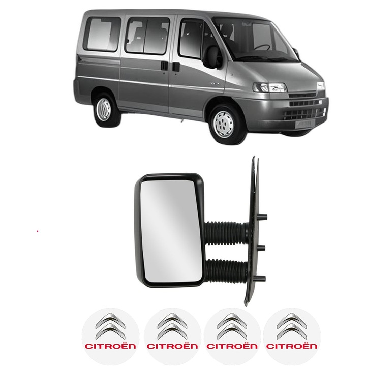Oglinda Completa Stanga CITROEN JUMPER I Bus (230P) din 1994-2002, auto, Reglaj Manual, 4 stickere auto cu marca CITROEN