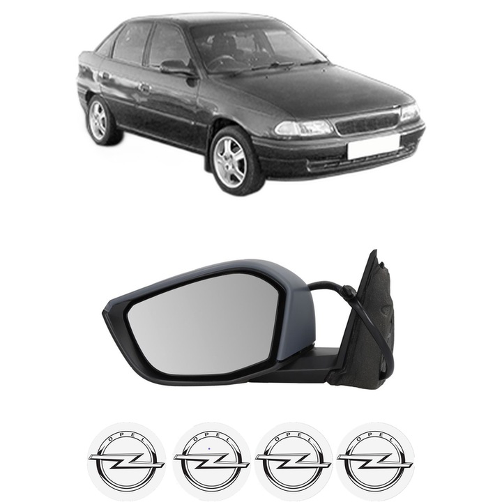 Oglinda Completa Stanga OPEL ASTRA din 1991-2022, auto, Reglaj Electric, 4 stickere auto cu OPEL