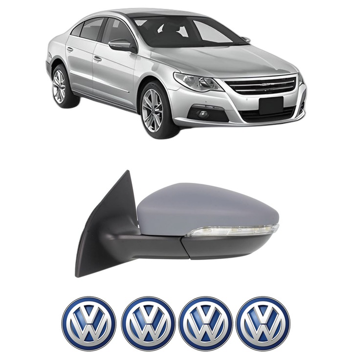 Oglinda Completa Stanga Volkswagen PASSAT CC B6 (357) din 2008-2012, auto, Reglaj Electric, 4 stickere auto cu Volkswagen