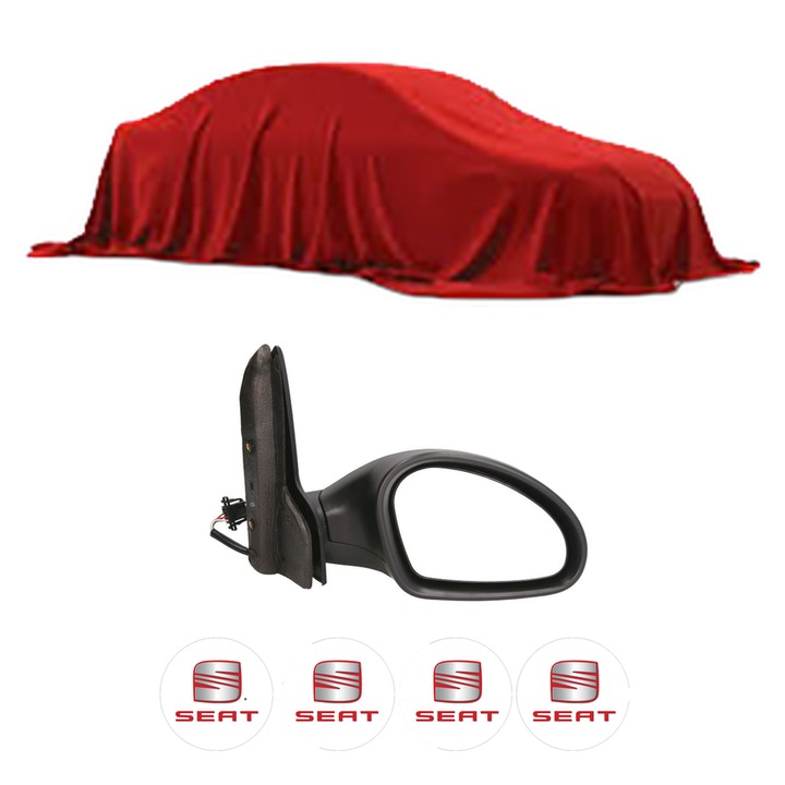 Oglinda Completa Dreapta SEAT TOLEDO II 1M din 1998-2018, auto, Reglaj Electric, 4 stickere auto cu SEAT