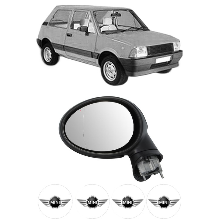 Oglinda Completa Stanga MINI MINI din 2001-2015, auto, Reglaj Electric, 4 stickere auto cu MINI