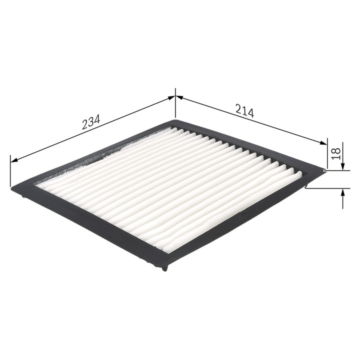 Bosch szűrő, 214x234x18mm, hatékony részecskevédelem