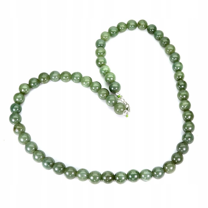Colier din argint 925 cu jadeit natural, Songea, 49.5 cm