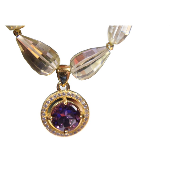 Colier Songea 925 cu ametist, 46cm, 25g