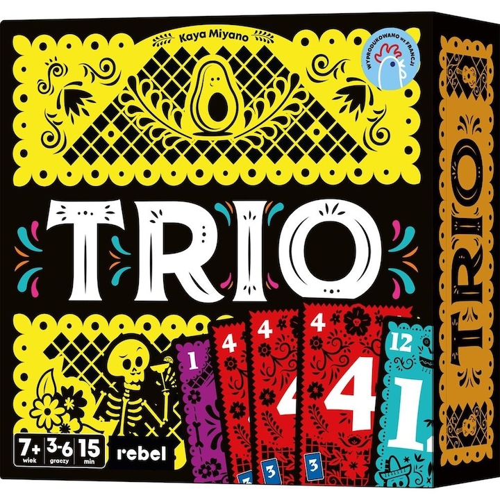 Joc de carti Rebel Trio, joc expres pentru 3-6 jucatori, 7+ ani, Multicolor, 15 min
