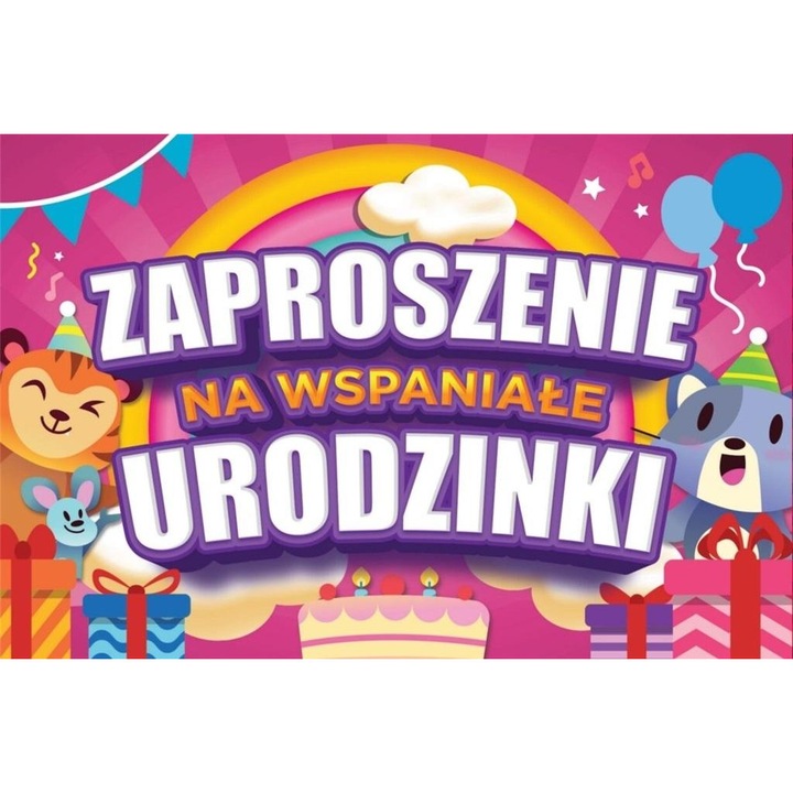 Invitatii de ziua de nastere YEKU ZAY MINI set 10 buc multicolor 12x17cm