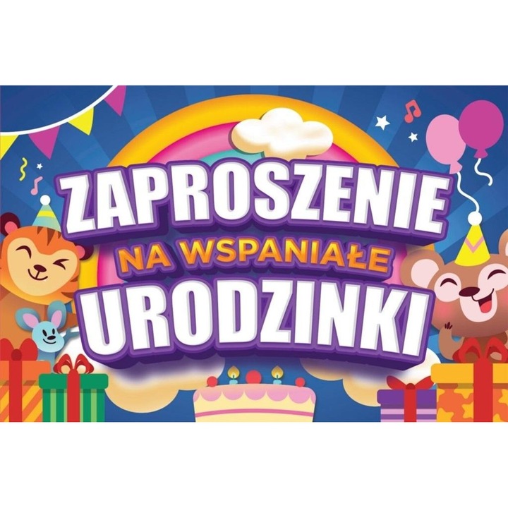 Invitatii de ziua de nastere YEKU ZAY MINI set 10 buc multicolor 13x17cm