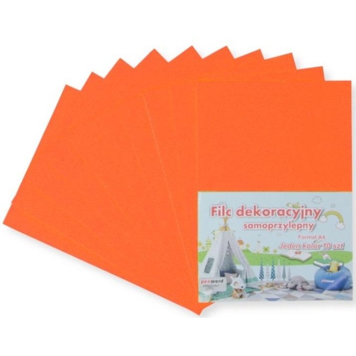 Öntapadós filc Penword A4 20x30cm, 10 db-os szett, többszínű