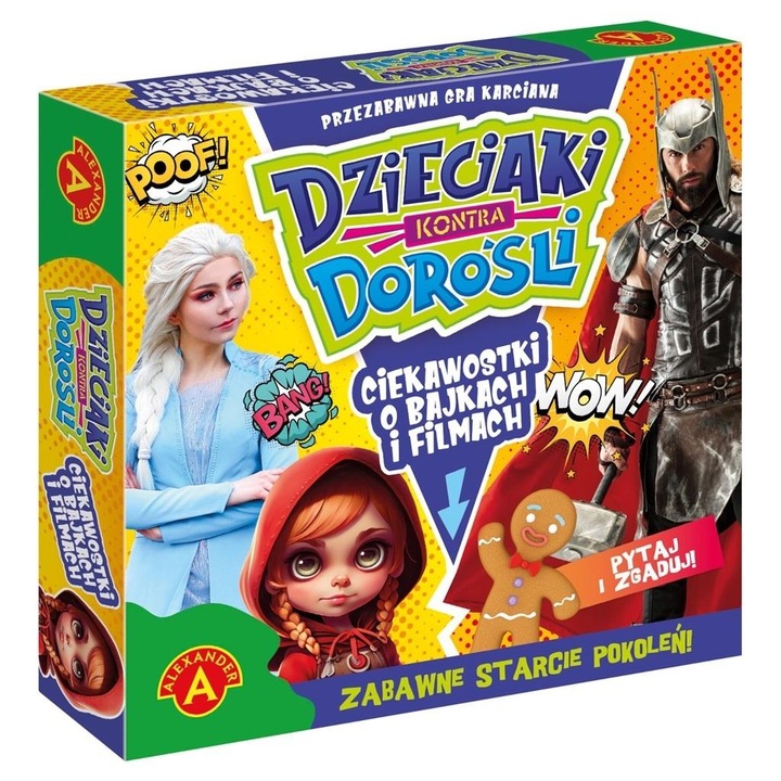 Társasjáték, Alexander, Gyerekek vs Felnőttek - Rajzfilmek és filmek, 110 kártya, 2 bábu