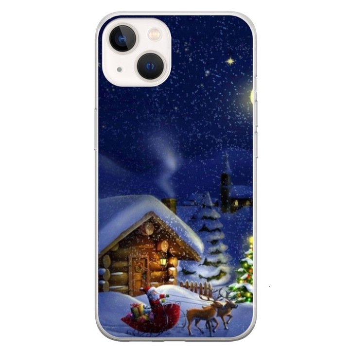 Husa personalizata tip carcasa HQPrint pentru Apple iPhone 17 Plus, model Christmas Cottage, multicolor, S1D1M0059, Atlas