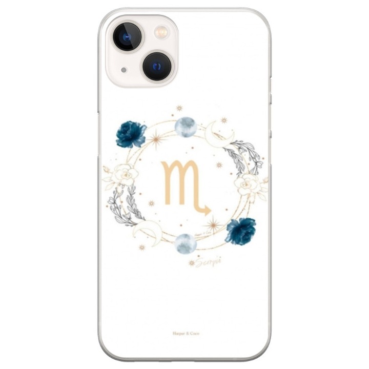 Husa personalizata tip carcasa HQPrint pentru Apple iPhone 15, model Zodiac Circle, multicolor, S1D1M0349, Atlas