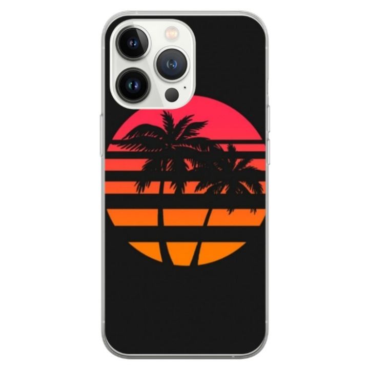 Husa personalizata tip carcasa HQPrint pentru Apple iPhone 15 Pro Max, model Beach View 3, multicolor, S1D1M0337, Atlas