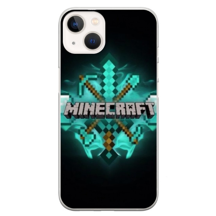 Husa personalizata tip carcasa HQPrint pentru Apple iPhone 17 Plus, model Minecraft 2, multicolor, S1D1M0126, Atlas
