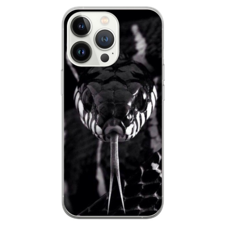 Husa personalizata tip carcasa HQPrint pentru Apple iPhone 14 Pro Max, model Snake, multicolor, S1D1M0378, Atlas