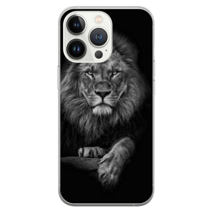 Husa personalizata tip carcasa HQPrint pentru Apple iPhone 15 Pro Max, model Lion 2, multicolor, S1D1M0117, Atlas