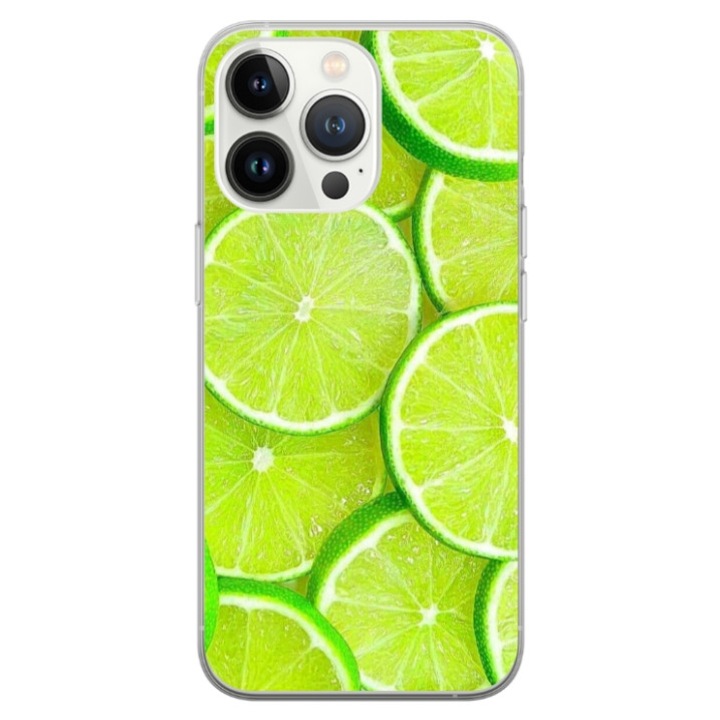 Husa personalizata tip carcasa HQPrint pentru Apple iPhone 14 Pro Max, model Lime, multicolor, S1D1M0253, Atlas