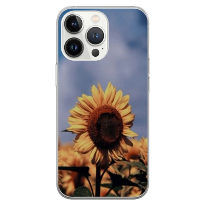 Husa personalizata tip carcasa HQPrint pentru Apple iPhone 14 Pro Max, model Sunflower 1, multicolor, S1D1M0193, Atlas