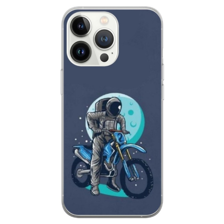 Husa personalizata tip carcasa HQPrint pentru Apple iPhone 17 Pro, model Biker Astronaout, multicolor, S1D1M0375, Atlas