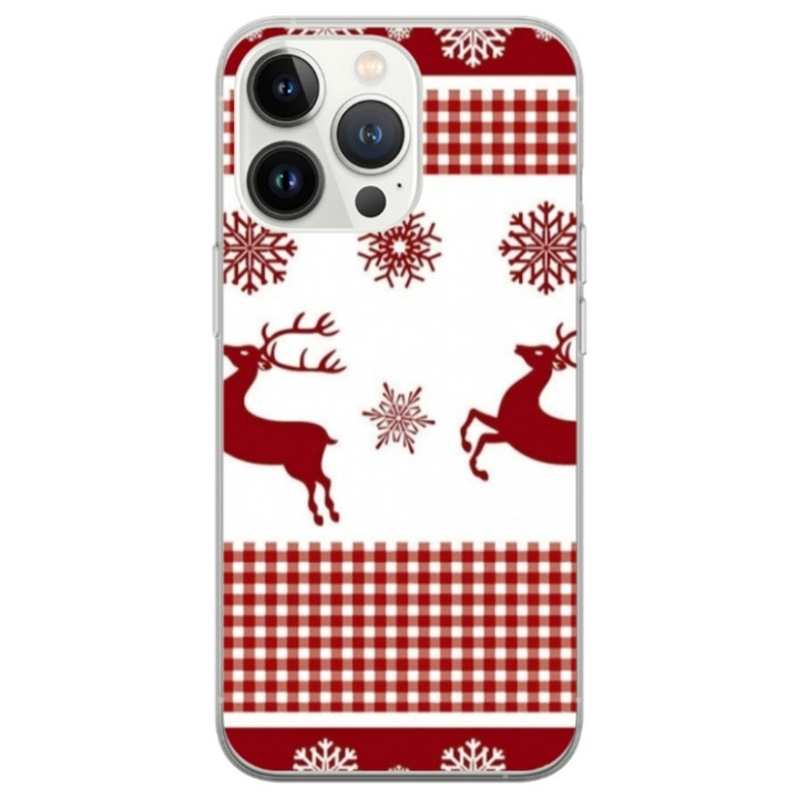 Husa personalizata tip carcasa HQPrint pentru Apple iPhone 15 Pro Max, model Reindeer 1, multicolor, S1D1M0051, Atlas
