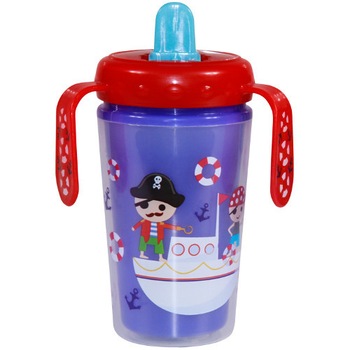 Cana Lorelli Termoizolanta cu Manere si Cioc Baby Care 300 ml, Violet Pirate Cana Lorelli Termoizolanta cu Manere si Cioc Baby Care 300 ml, Violet Pirate